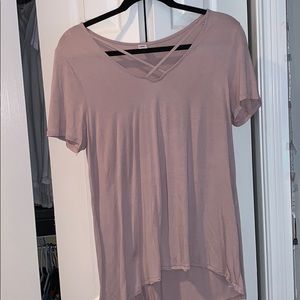 Solid Lavender Short Sleeve Shirt